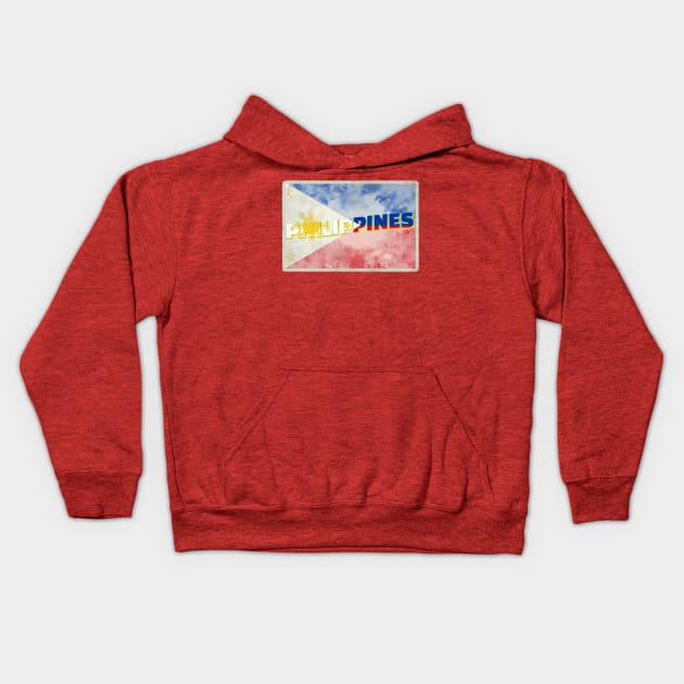 Philippines vintage style retro souvenir Kids Hoodie by DesignerPropo